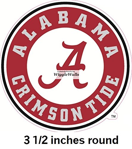 3 İnç Yuvarlak Bir Logo Alabama Üniversitesi Crimson Tide HAREKET Çıkarılabilir Duvar Çıkartması Sticker Sanat NCAA Ev Odası