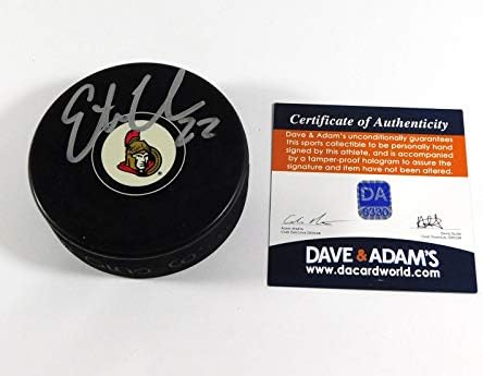 Erik Condra, NHL Hatıra Hokey Diski Senatörleri Dave & Adam'ın Otomatik İmzalı NHL Disklerini İmzaladı