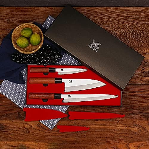 MSY BİGSUNNY 3 adet Set Sashimi Bıçaklar Paslanmaz çelik Suşi Bıçaklar Dilimleme balık Knfe (3 in 1 takım)