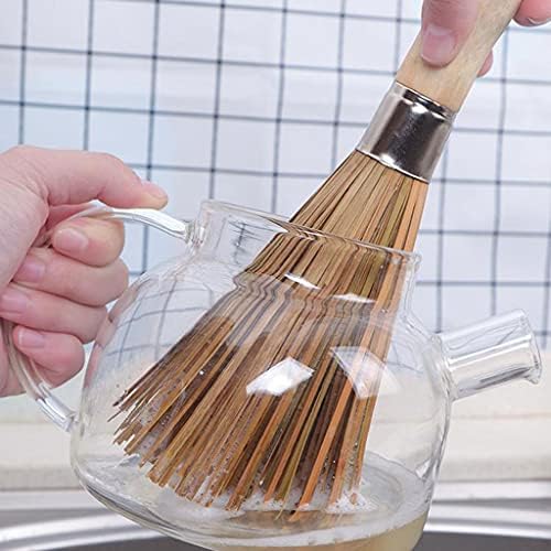 Bambu Pan Fırça Ahşap Saplı Wok Temizleme Mutfak Yıkama Çanak Çok Amaçlı Restoran Pratik Pot Fırça İçin Ev pot fırça kolu ile