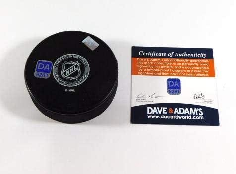 Richard Bachman İmzalı NHL Hatıra Hokey Diski Oilers Dave & Adam'ın Otomatik İmzalı NHL Diskleri
