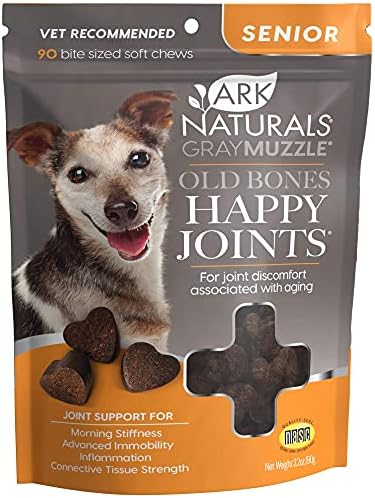 Ark Naturals Gri Namlu Eski Kemikler Mutlu Eklemler Üst Düzey Köpekler için Maksimum Mukavemetli Eklem Çiğnemeleri, Veteriner