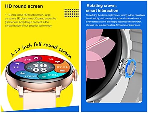 Aliwisdom akıllı saat Erkekler Kadınlar için, 1.19 Yuvarlak HD Ekran Smartwatch Su Geçirmez Spor İzci Spor İzle Metal Kayış ile