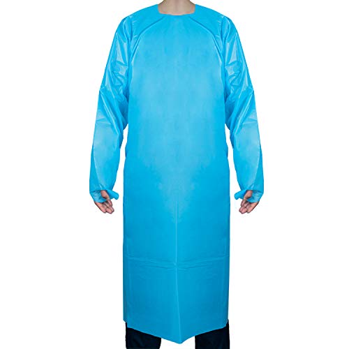 JMU Tek Kullanımlık İzolasyon Elbisesi 20 Adet, CPE Koruyucu Elbise Başparmak Deliği, lateks İçermeyen Polyester İzolasyon Elbisesi