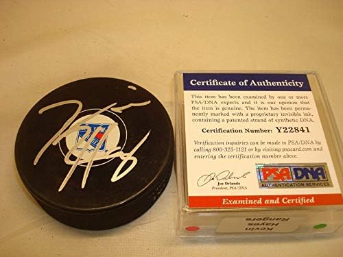 Kevin Hayes İmzalı New York Rangers Hokey Diski İmzalı PSA / DNA COA 1B İmzalı NHL Diskleri