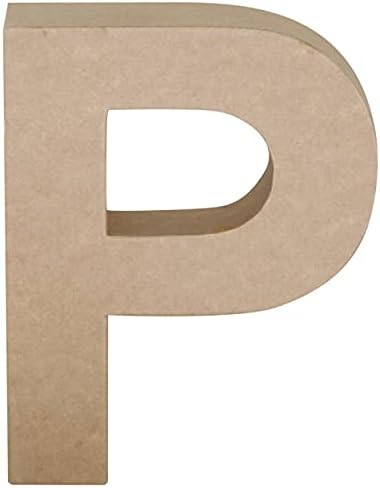 Kartonpiyer Kağıt Mache Mektup P, 7 Boyutu, Kahverengi
