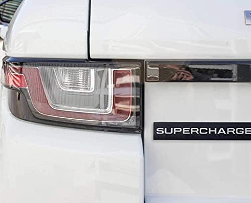 2 Adet Supercharged Amblem 3D Araba Logosu Prim Oto Rozeti Arka Gövde Sticker Yan Çamurluk Çıkartması (Gümüş-Siyah)