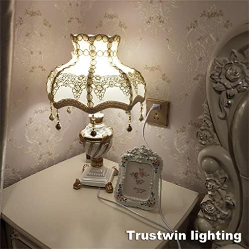 masa lambası Avrupa Saray tarzı masa ışık lambası Yatak Odası Başucu Düğün klasik Avrupa tarzı masa lambası ışık (Renk: Bir,