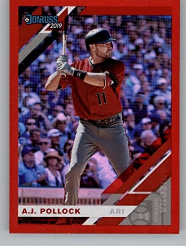 2019 Donruss Holo Kırmızı Beyzbol 75 A. J. Pollock Arizona Diamondbacks Resmi MLB Ticaret Kartı Panini