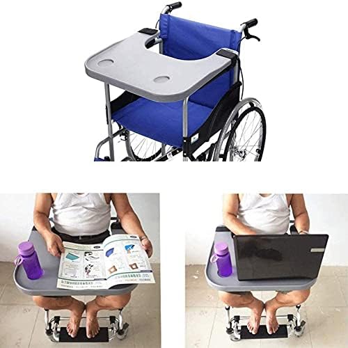 Hastalar ve Yaşlılar için SXFYGYQ Tekerlekli Sandalye Tepsisi Masası, Engelliler için 2 Bardak Tutuculu Çıkarılabilir Tekerlekli