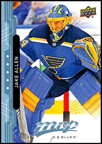 2018-19 Üst Güverte MVP Mavi Fabrika Seti Hokeyi 167 Jake Allen St. Louis Blues Resmi NHL Ticaret Kartı UD