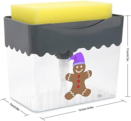Noel Şapka Zencefilli Adam bulaşık sabunluk Yıkama Sıvı Pompası ıle Sünger Tutucu Temizleme Araçları saklama kutusu