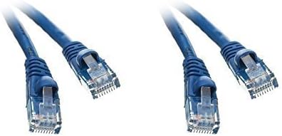 2 Paket, Cat5e Mavi Ethernet Patch Kablo, Snagless / Kalıplı Çizme, 20 Feet