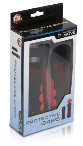 PlayStation Move Denetleyicileri için Koruyucu Kulplar-Siyah ve Kırmızı