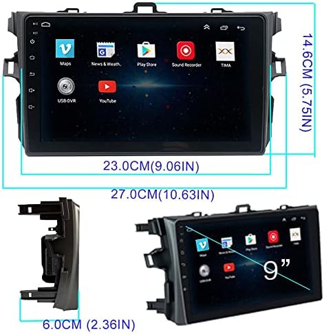 WEPECULİOR Çift Din 9 araba Radyo Dokunmatik Ekran Toyota Corolla 2009 2010 2011 2012 Stereo Android 10 1G RAM 16G ROM wıfı GPS