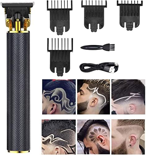 Karymı Saç Kesme Erkekler için, USB Şarj Akülü Akıllı Berber Seti, Metal Sakal Tıraş Tımar Kiti - Ev için, Berber Dükkanı (Siyah)