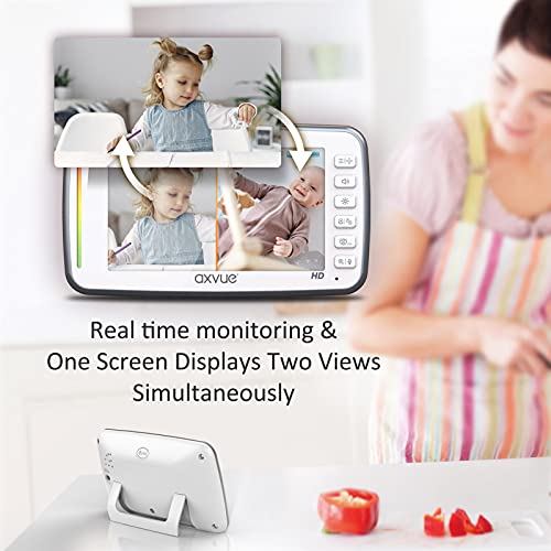 [HD] Video Bebek Monitörü, 720P 5 HD Ekran, IPS Ekran, 2 HD Kamera, 24 Saat Pil Ömrü, 1000ft Menzil, 2 Yönlü İletişim, Güvenli