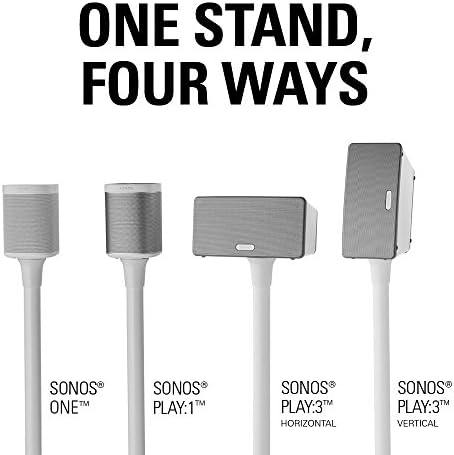 Sonos One için Sanus Kablosuz Sonos Hoparlör Standı, Oynat:1, Oynat:3-Dahili Kablo Yönetimi ile Ses Arttırıcı Tasarım-Tek Stand