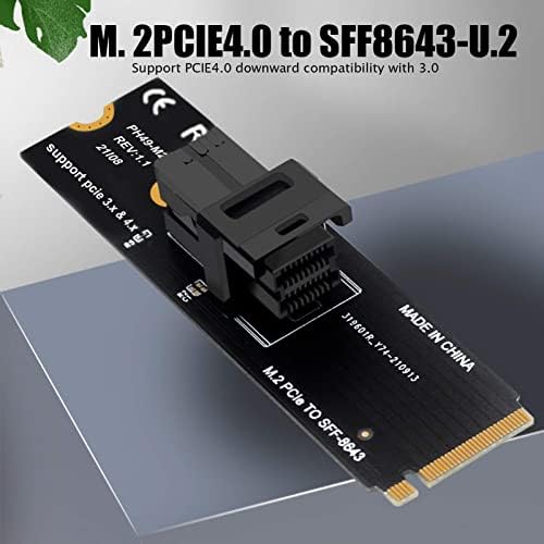 Dpofırs M. 2 PCI‑E4.0 ila SFF8643-U2 Adaptör Genişletme Kartı, M. 2NVME Protokolünü Destekler, PCI‑E3.0(64GT/S), Standart M.