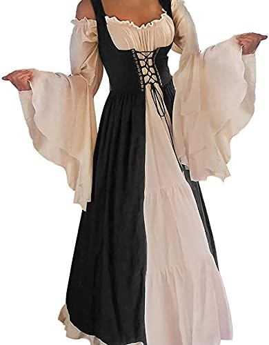 Abaowedding kadın Ortaçağ Rönesans Kostüm Cosplay Elbise Üzerinde
