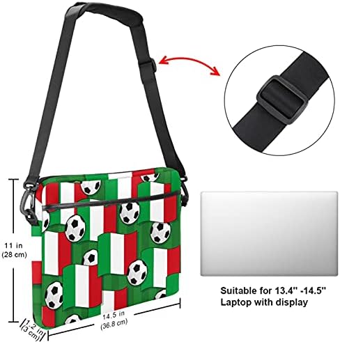 İtalyan Bayrağı İle Futbol laptop çantası Kadınlar için Messenger omuzdan askili çanta 14.5 İn Laptop taşıma çantası İş Evrak