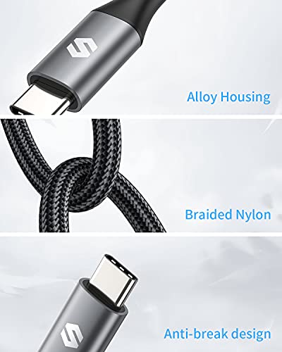 USB C'den USB C'ye Kablo 10ft 100W (5A 20V), Silkland Uzun Tip C Şarj Kablosu PD Hızlı Şarj, USB C Kablosu MacBook Pro/Air, iPad