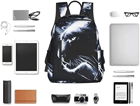 Sırt çantası siyah Panter hayvan sırt çantası Unisex moda seyahat rahat spor sırt çantası