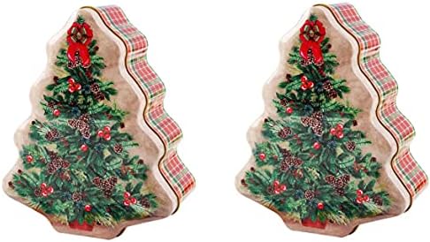 Çerez Kavanoz Noel Çerez Teneke Kapaklı Boş Noel Ağacı Şekilli Şeker Teneke Kutular Gıda Teneke saklama Kapları Hediye Vermek