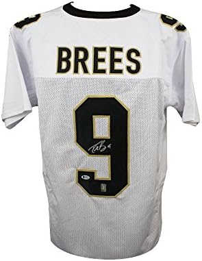 Drew Brees İmzalı New Orleans Saints Özel Beyaz Futbol Forması-Beckett COA