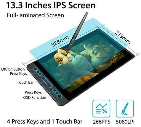 HUION KAMVAS Pro 13 GT-133 Kalem Ekran 13.3 inç Pilsiz Dijital Kalem PW507, yedek Kalem Hazretleri 20 ADET