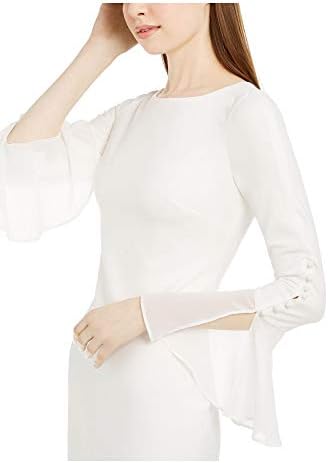 Şifon Çan Kollu Elbise ile Calvin Klein Kadın Katı Kılıf