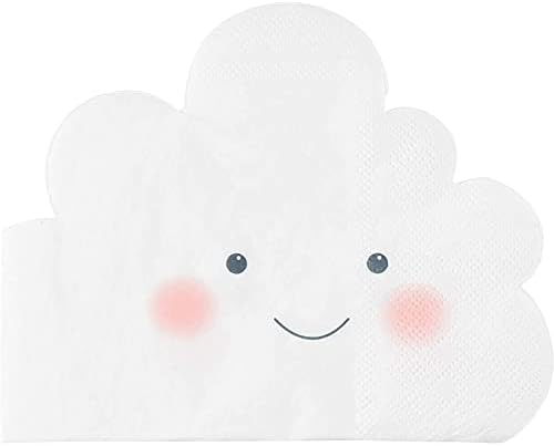 Bebek Duşu için Beyaz Bulut Kağıt Peçeteler (6,3 x 5,1 İnç, 50 Paket)