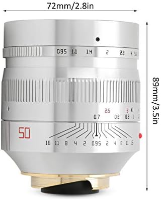 Tgoon Tam Çerçeve Lens, Alüminyum Alaşım Saf Manuel Lens Büyük Diyafram Geniş Açı Lens için Açık Hava Etkinliği için M Montaj