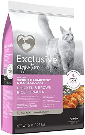 Özel / Sağlıklı Kilo ve Kıl Yumağı Yönetimi Yetişkin Kedi Maması / Tavuk ve Kahverengi Pirinç Tarifi - 5 Pound (5 lb) Çanta