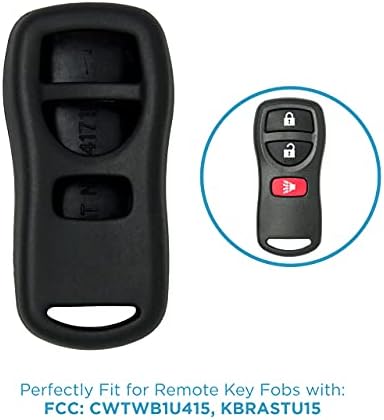 Keyless2Go Değiştirme için Yeni Silikon Kapak Koruyucu Kılıf için Seçin Nissan 3 Düğme Uzaktan Kumandalar-Siyah