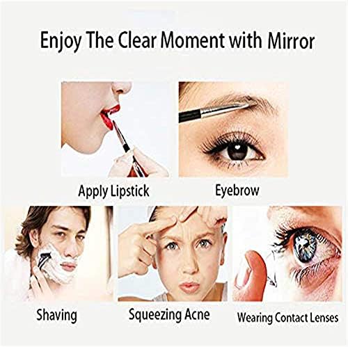 Nhlzj XİAOQİANG Makyaj Aynası, 3X Büyütme Banyo Aynası Döner Uzatılabilir Tıraş Aynası Kare Katlanır Güzellik Aynası( Renk: Siyah,