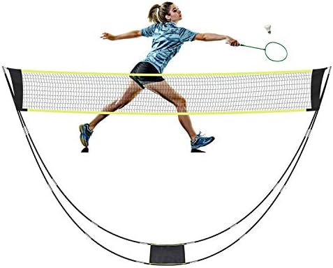 OSZLES Taşınabilir Badminton Net Standı ile Taşıma Çantası, Katlanabilir Voleybol Tenis Badminton Net Raf - Kolay Kurulum için