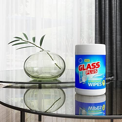 Glass Plus - Cam, Pencere ve Ayna Temizleme Mendilleri (160 Ct Mendil - 1 Kutu)