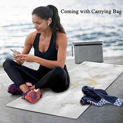 MCHIVER Seyahat Yoga Mat Kaymaz-Mermer Katlanabilir egzersiz matı Hafif egzersiz matı ile Çanta Ter Emici yoga pedi Seyahat Yoga