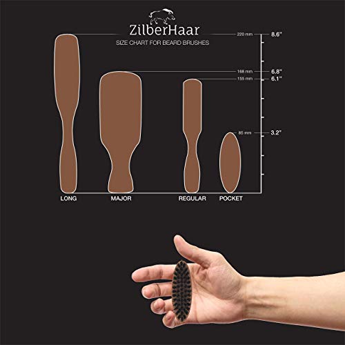 ZilberHaar Sakal Fırçası Düzenli + Sert Domuzu Kılları ile Cep Sakal ve Bıyık Fırçası
