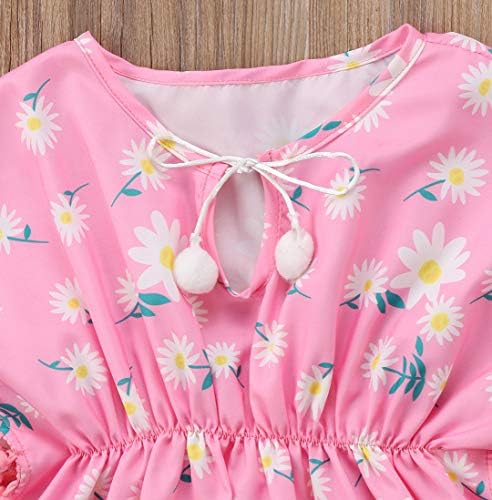 Sevimli yürümeye başlayan bebek kız Beachwear kapak Ups topları püskül gevşek yüzmek kapak-ups elbise