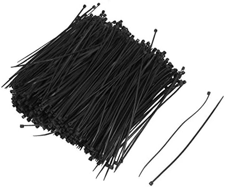 URBEST 1000 Adet Kendinden Kilitleme Tel Kablo Zip, Kravat Tutturmak Wrap 6 İnç Naylon Zip Kravat (Siyah)