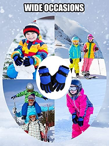 2 Pairs Çocuklar Su Geçirmez Eldiven Kış Sıcak Eldiven Açık Kalınlaşma kayak eldivenleri Soğuk Hava snowboard eldiveni Erkek
