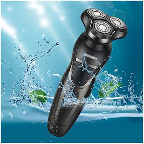 QDSHTL elektrikli tıraş makinesi, çok fonksiyonlu tam vücut yıkama jilet erkek döner üç bıçaklı akıllı şarj edilebilir kuru ve