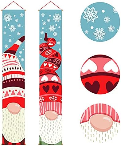 JUDVDX 2 Pairs Santa Beyitler Asılı Bayrakları Merry Christmas Afiş Dekorasyon Tatil Parti Dekor Ev 2 adet Parlak Kırmızı Noel