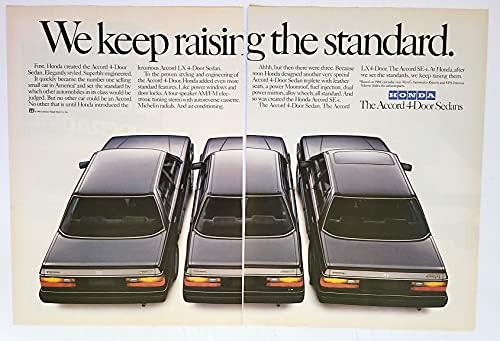 Dergi Baskı İlanı: 1985 Honda Accord 4 Kapılı Sedan, LX ve SE-ı, Standardı Yükseltmeye Devam Ediyoruz, 2 sayfa