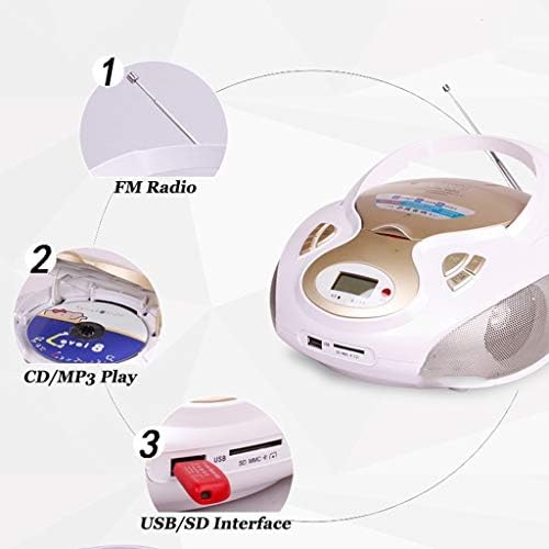 jiande Taşınabilir CD Çalar Boombox ile Bluetooth, FM Radyo, USB MP3 Çalma, 3.5 mm AUX Girişi, Kulaklık Jakı, LED Ekran CD Öğrenme