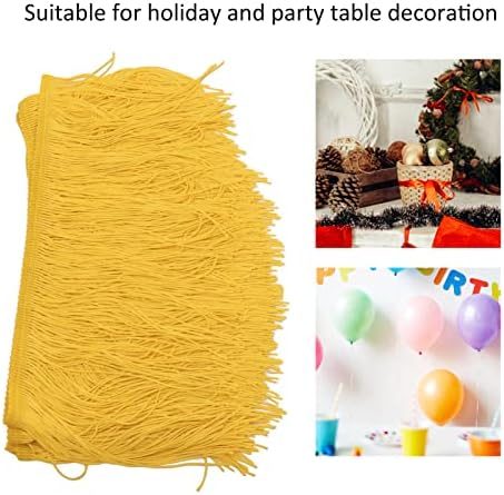 Püskül Masa Örtüleri, Masa Süslemeleri Polyester Masa Etek Parti Dekorasyonu için Güzel Renkli Parlak Renkli (sarı)