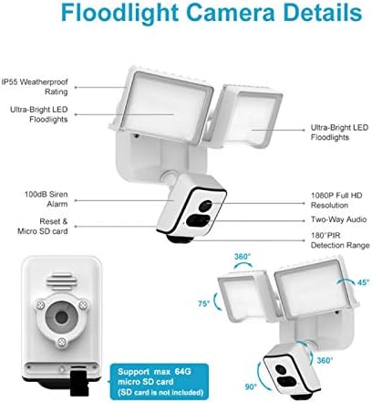 Ses ışık Alarm Kamera Wifi Kamera 1080 P Hd 1080 P Wifi Gece İle Led Spot Video Gözetim Hareket Algılama Açık Yard