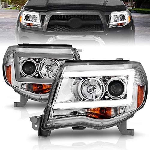 AmerıLıte 2005-2011 Toyota Tacoma ıçin C-Tipi LED Tüp Krom Projektör Yedek Farlar Çifti-Yolcu ve Sürücü Yan